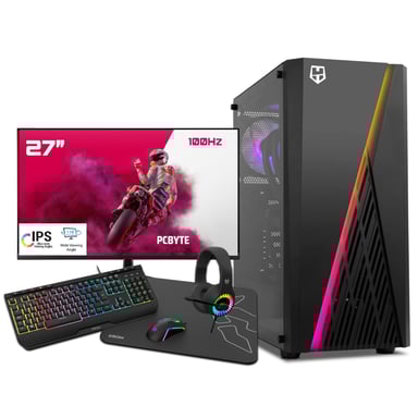 PC Completo Intel Core i7 12700F, 64GB DDR4, 2TB NVMe, GeForce RTX 4060 Ti 16GB, Windows 11, WIFI + Monitor 27'' + Pack combo
