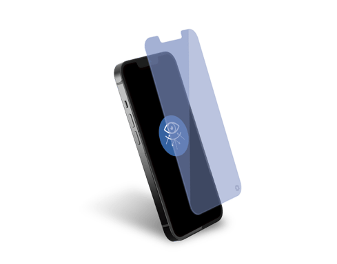 Protège écran iPhone 13 / 13 Pro / 14 Plat Anti Lumière Bleue - Garanti à vie Force Glass