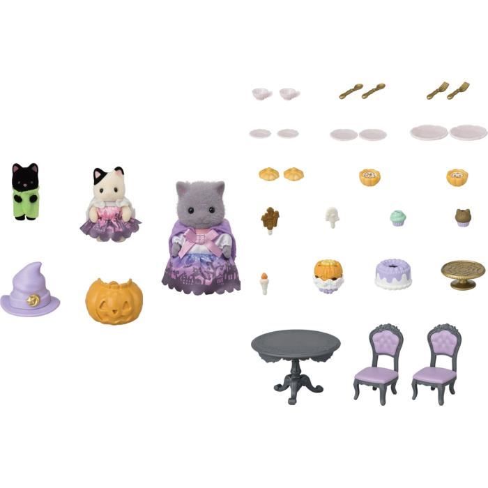 Coffret Halloween SYLVANIAN FAMILIES 3 Figurines Déguisées Mobilier et Goûter dHalloween - vue 10