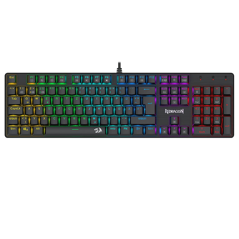 Clavier Mécanique Redragon K671-De, Disposition De 105 Touches, Switch Rouge, Rétroéclairage Arc-En-Ciel (Avec Touches Esc Et Espace Rouges) - Bon État
