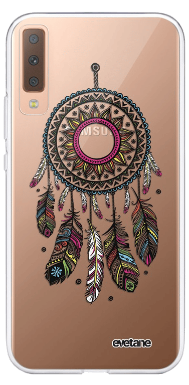 Evetane Coque Samsung Galaxy A7 2018 360 intégrale transparente Motif Attrape rêve Tendance