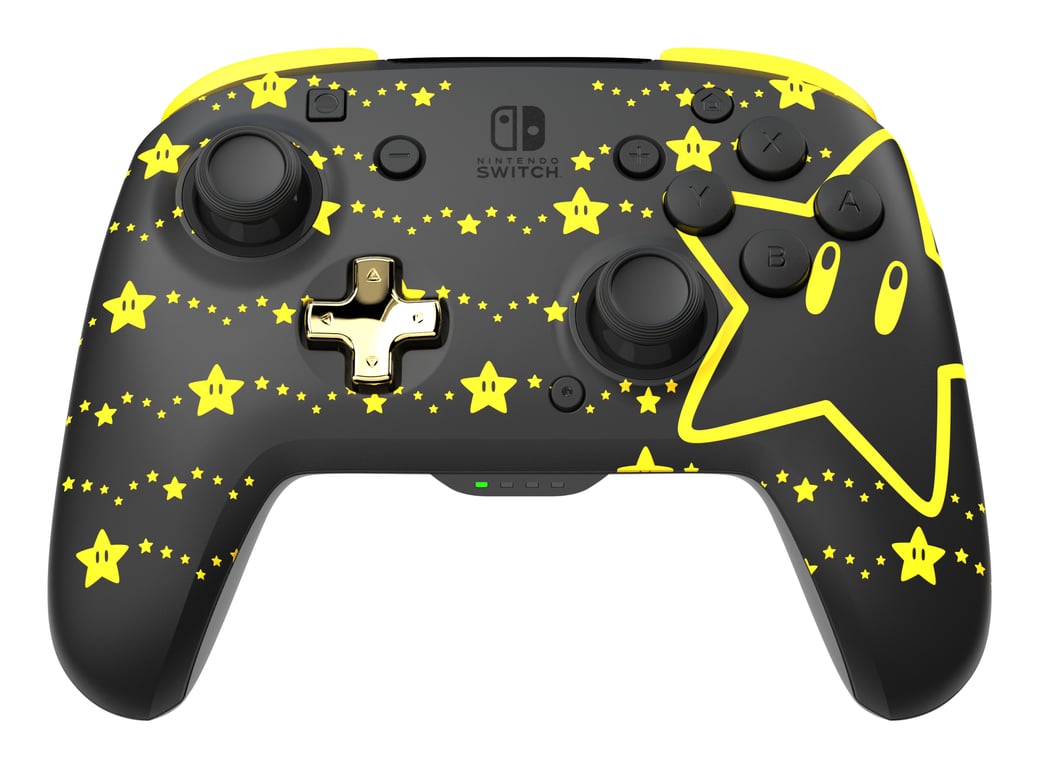 PDP REMATCH GLOW Manette de jeu Nintendo Switch, Nintendo Switch OLED, Noir, Jaune - Neuf
