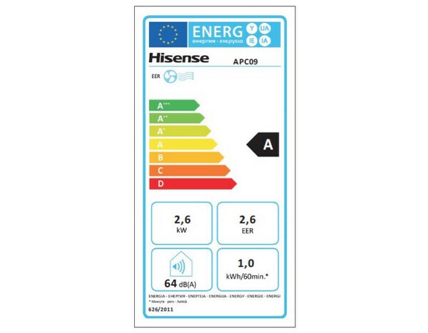 Climatiseur portable Hisense APC09QC 9000 BTU WiFi - vue 2