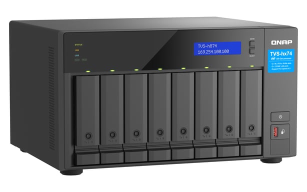 QNAP TVS-h874 NAS Tower Intel® Core? i5-12400 32GB DDR4 QuTS hero Nero
