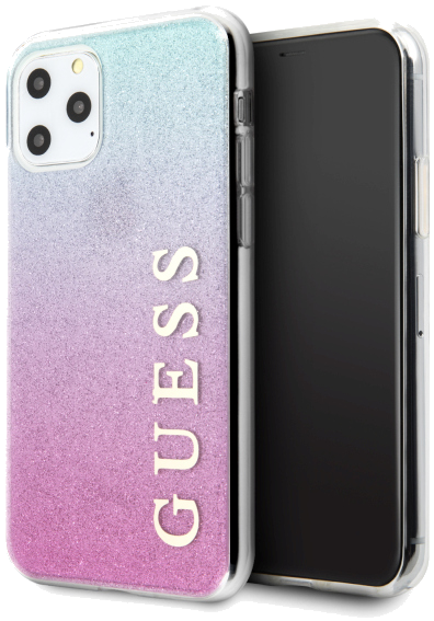 Étui Guess pour iPhone 11 Pro Max rose et bleu