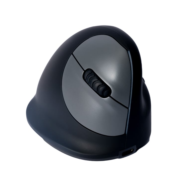 R-Go HE Break Mouse, Souris Ergonomique Verticale, Avec logiciel anti-TMS, Moyen (Longueur de la main 165-185mm), 5 Boutons, Bluetooth, Compatible avec Windows/Mac/Linux - Neuf