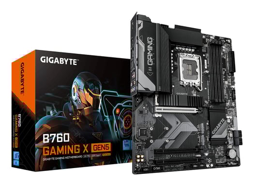 GIGABYTE B760 GAMING X GEN5 Carte Mère – Compatible avec les processeurs Intel Core 14e génération, VRM 8+1+1 phases, jusqu'à 5600 MHz DDR5, 3 x M.2 PCIe 4.0, LAN 2.5 GbE, USB 3.2 Gen 2