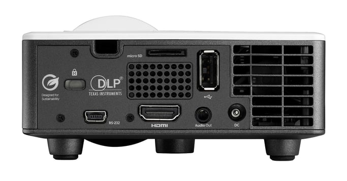 Proiettore a ottica corta Optoma ML1050STi 535 ANSI lumen DLP WXGA (1280x800) 3D Ready Nero, Bianco