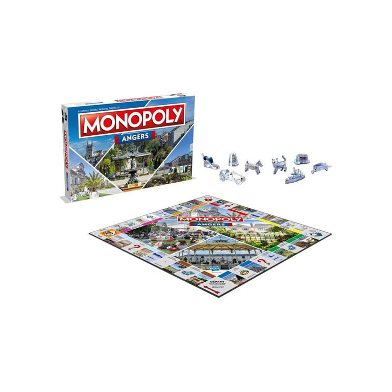 Jeu de société Monopoly Angers Winning Moves Pions métalliques Multicolore Jeu classique 2-4 joueurs - Neuf