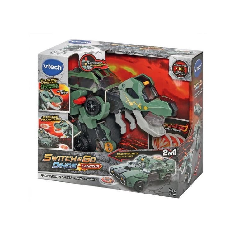 VTECH - Switch & Go Dinos Lanceur - Tyram, Super T-Rex Lance Flammes - Neuf