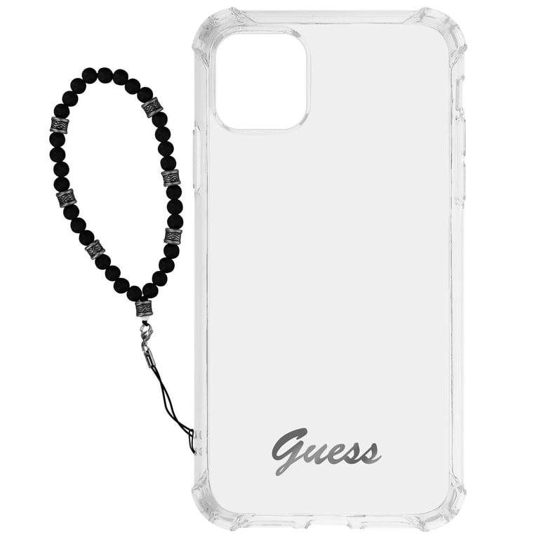 Guess Coque pour iPhone 12 et 12 Pro Antichoc Bijou à Perle Bracelet