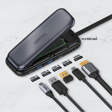UNITEK uHUB H6 USB Tipo C 10000 Mbit/s Gris