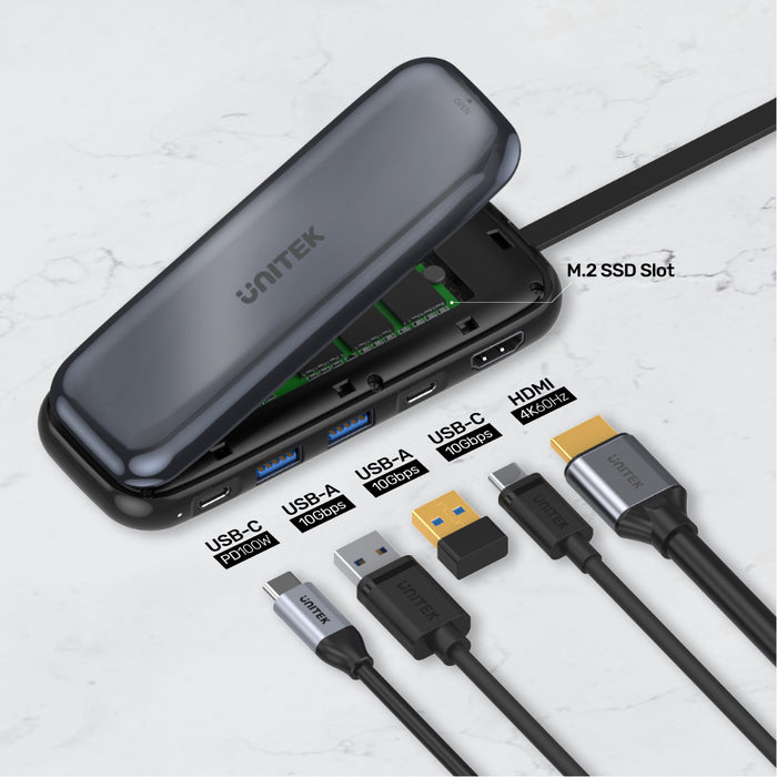 UNITEK uHUB H6 USB Type C 10000 Mbit/ Neuf - vue 3