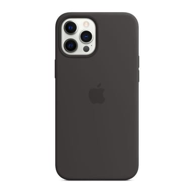 Coque en silicone avec MagSafe pour iPhone 12 Pro Max Noir
