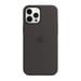 Coque en silicone avec MagSafe pour iPhone 12 Pro Max Noir