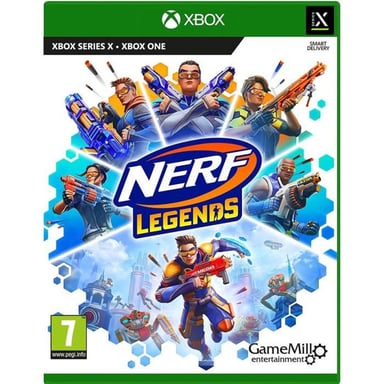 Jeu vidéo NERF Legends FPS en ligne sur Xbox One, affrontement robots avec blasters NERF, mode en ligne, à partir de 7 ans