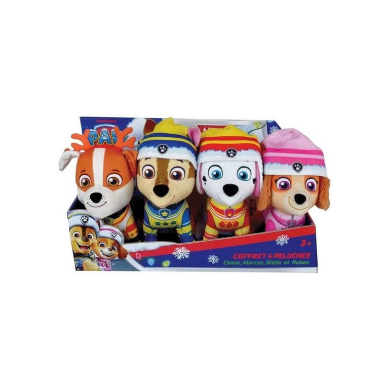 Coffret 4 peluches JEMINI PATPATROUILLE Chase Marcus Ruben et Stella +/ 12 cm - vue 2