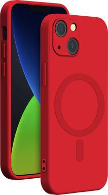 BigBen Connected Funda de Silicona para iPhone 14 Plus Compatible con MagSafe Rojo