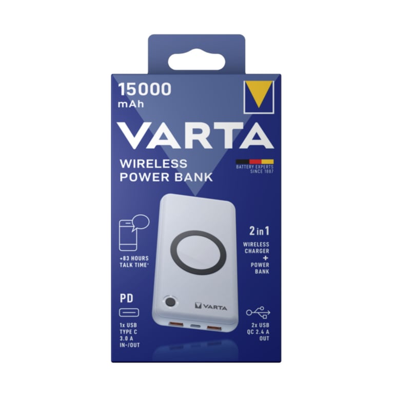 Varta 57908 101 111 banque d'alimentation électrique Lithium Polymère LiPo 15000 mAh Recharge sans fil Neuf - vue 2