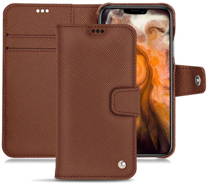 Housse cuir Apple iPhone 11 Pro Max - Rabat horizontal portefeuilleMarron