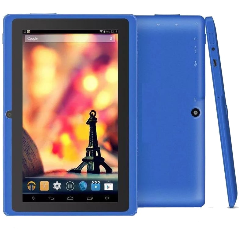 Tablette Tactile Android 6.0 7 Pouces Quad Core 24Go Dual Cam Flash Bleue  YONIS - Yonis
