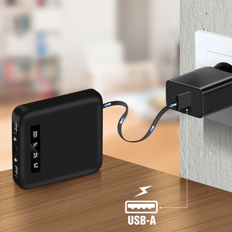 Akashi Batterie de Secours 10000 mAh 4 Câbles - vue 2