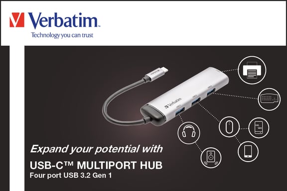 Verbatim Hub Multiports USB-C 4 ports USB 3.2 Gen 1