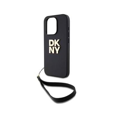 Custodia per Apple iPhone 14 Pro Max con logo metallico e cinturino da polso