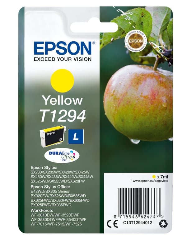 Cartouche d'encre originale Epson T1294 Jaune 10 Unités - vue 3