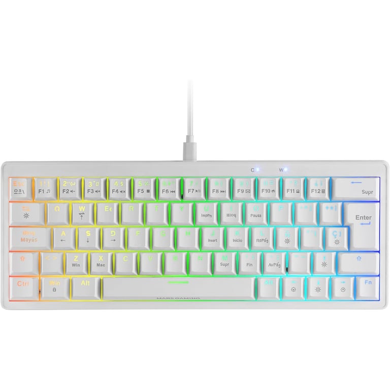 MARS GAMING Modèle du produit : MKMINIPRO Yellow Switch (Blanc) - Neuf