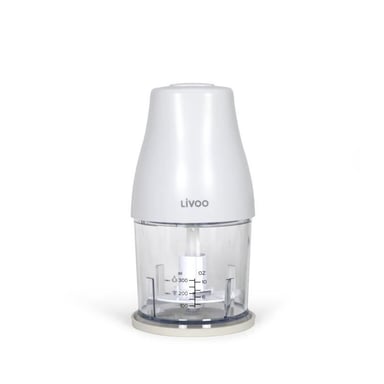 Hachoir - LIVOO - 300 ml - 400 W - 1 vitesse et fonction turbo - 2 lames en inox - Blanc