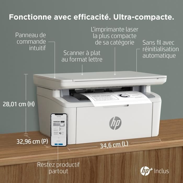 Impresora multifunción láser en blanco y negro HP LaserJet M140we - 6 meses de tinta instantánea incluida con HP+