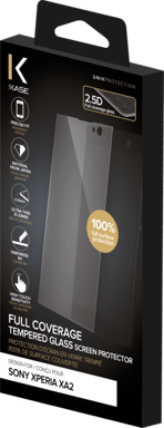 Protector de pantalla de cristal templado (100% cobertura de superficie) para Sony Xperia XA2, Transparente