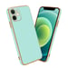 Funda para Apple iPhone 12 en Verde Menta Brillante - Cubierta protectora dorada Funda de silicona TPU flexible con protección para la cámara.