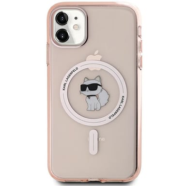 Funda Karl Lagerfeld Choupette MagSafe para iPhone 11/XR, rosa
