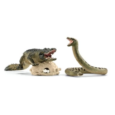 Coffret Duel Aligator/Anaconda, figurines animaux sauvages,  42559 Wild Life, Pour enfant des 3 ans