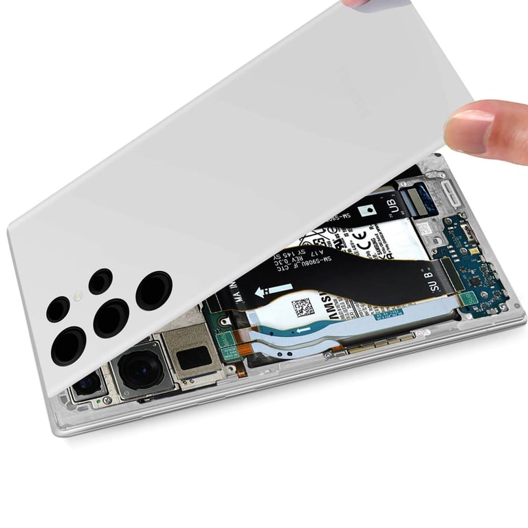 Cache Batterie Samsung Galaxy S22 Ultra Originale Samsung blanc avec lentille - Neuf