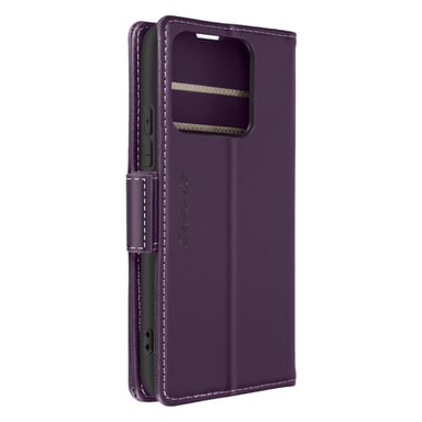 CaseMe Funda con cierre para Xiaomi 14 Solapa para tarjetero y Soporte Morado