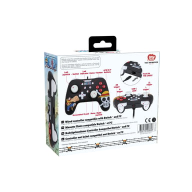 Konix Manette filaire noire Switch & PC One Piece