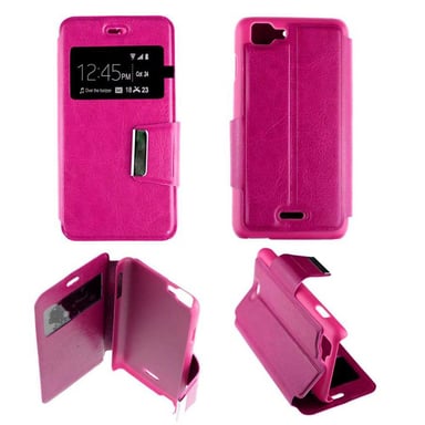 Etui Folio Rose Fushia compatible Wiko Kite