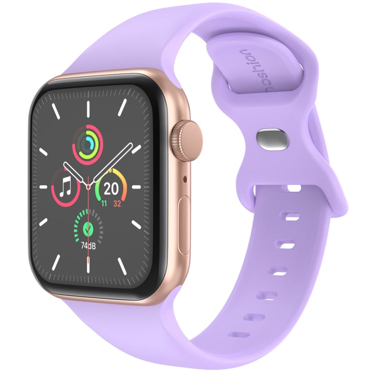 imoshion Bracelet en silicone? pour Apple Watch | 44/45/46/49 mm - Taille M/L - Lilas - Neuf