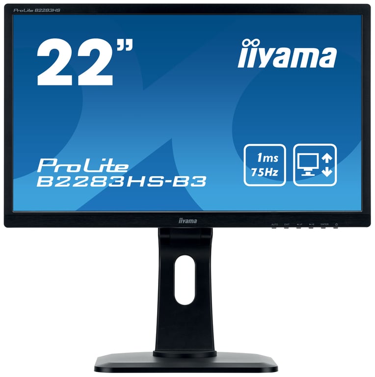 Iiyama Prolite B2283Hs-B3 Écran PC Led 21,5" Tn Full Hd Vga/Dp/Hdmi Pied Réglable En Hauteur Multimédia Noir