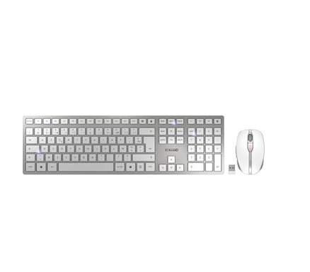 CHERRY DW 9100 SLIM clavier Souris incluse Universel RF sans fil + Bluetooth AZERTY Français Argent