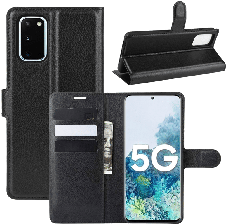 Coque Portefeuille pour SAMSUNG Galaxy S20 Simili-cuir Rabat Protection (NOIR)