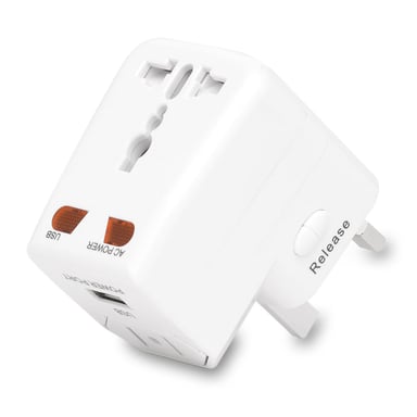 Adaptateur multi pays 1USB 1A blanc