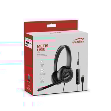 SPEEDLINK METIS Cuffie cablate ad archetto Play USB Type-A Nero