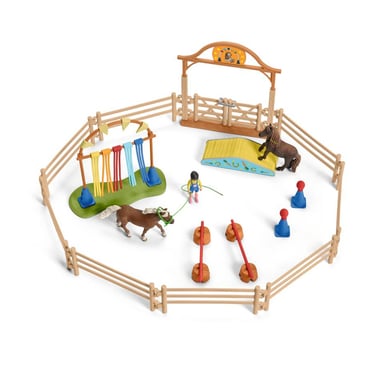 Set d'Entraînement d'Agilité pour Poney avec Figurines et Objets de Jeu