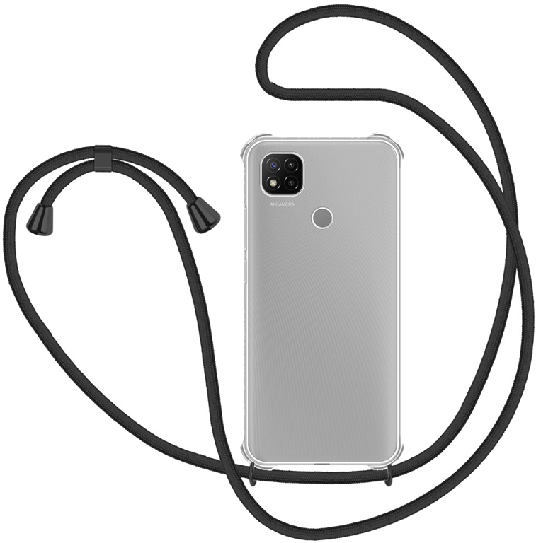 Evetane Coque Xiaomi Redmi 9C anti-choc silicone avec Cordon noir