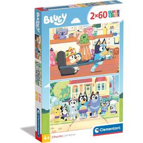 Clementoni Puzzle Bluey 2 Puzzle with 60 Pièces Supercolor Puzzle pour Enfants Fabriqué en Italie 24813