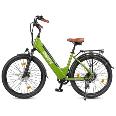 Bicicleta eléctrica ESKUTE C100 plus, 250W, 36V 13Ah, 26 pulgadas, verde oscuro.